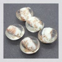 Perle galet en verre 15mm blanc