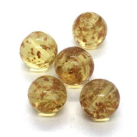 Perle ronde en verre 12mm ambre