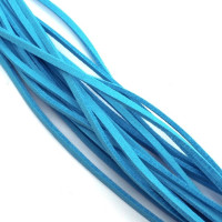 Cordon lacet suédine plat 2,5mm bleu azur