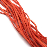 Cordon lacet suédine plat 2,5mm orange