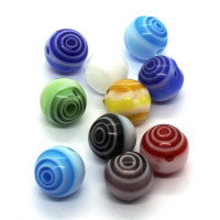 10 Perles millefiori 8mm assortiment motif cercles
