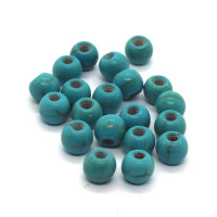 20 Perles rondes 4mm pierre imitation turquoise