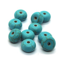 10 Perles rondelles 5x8mm pierre turquoise