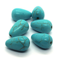 Perles goutte 16mm pierre imitation turquoise
