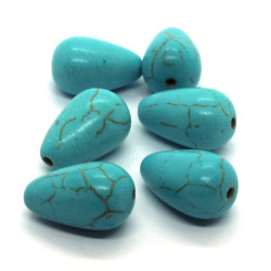 Perles goutte 16mm pierre imitation turquoise