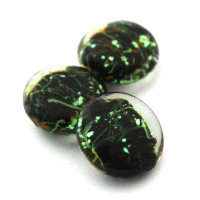 Perle palet en verre 20mm noir phosphorescent