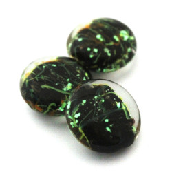 Perle palet en verre 20mm noir phosphorescent