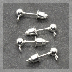 5 Paires boucles d'oreilles clou argentées