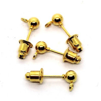 5 Paires boucles d'oreilles clou dorées