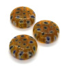 Perle verre millefiori disque 15mm jaune
