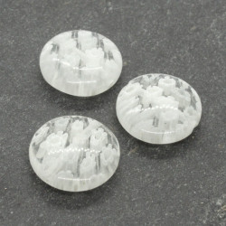 Perle verre millefiori disque 15mm blanc