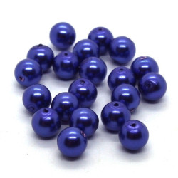 Perles verre nacrées 6mm bleu foncé