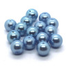 15 Perles nacrées en verre 8mm bleuet