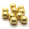 10 Perles nacrées en verre 10mm jaune paille