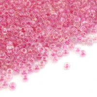 Perles de rocailles 2mm rose clair color lined