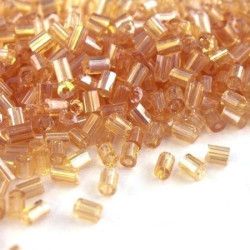 Mini perles rocailles tube 2mm champagne