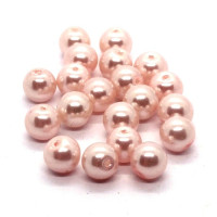 20 Perles nacrées en verre 6mm rose clair