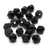20 perles toupies en verre 6mm noir