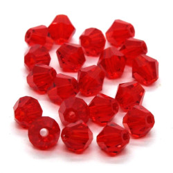 20 perles toupies en verre 6mm light siam