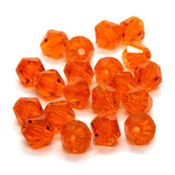 20 perles toupies en verre 6mm orange