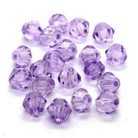 20 perles toupies en verre 6mm lilas