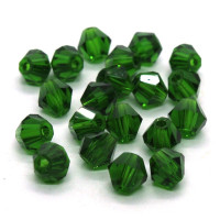 20 perles toupies en verre 6mm vert foncé