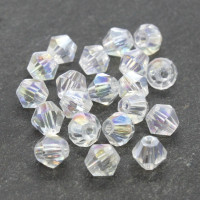 20 perles toupies en verre 6mm cristal AB