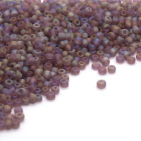 Perles de rocaille givrées 2mm mauve clair AB 15g