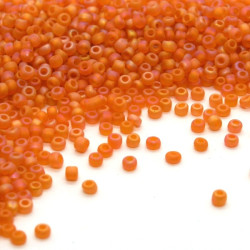 Perles de rocaille givrées 2mm orange AB 15g