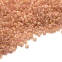 Perles de rocaille givrées 2mm pêche clair AB 15g