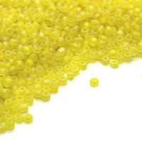 Perles de rocaille givrées 2mm jaune AB 15g