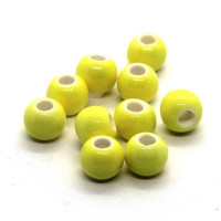 10 Perles en céramique 6mm jaune