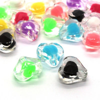 20 perles acryliques coeurs à facettes 15mm assortiment multicolore