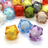10 perles acryliques cubes à facettes 15mm assortiment multicolore