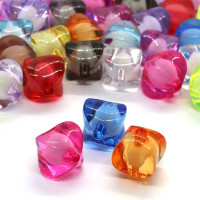 20 perles acryliques lanterne 12mm assortiment multicolore