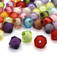 20 perles acryliques toupies 11mm assortiment multicolore