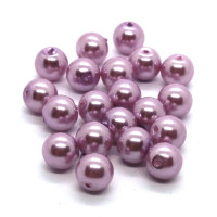 20 Perles nacrées en verre 6mm lilas