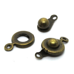 2 Fermoirs pression 9mm bronze
