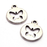 Breloque papillon 21mm argent vieilli x4