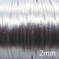 Cordon satin 2mm gris clair - au mètre