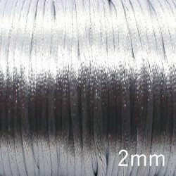 Cordon satin 2mm gris clair - au mètre