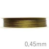 Fil câblé pour bijoux kaki 0,45mm