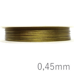 Fil câblé pour bijoux kaki 0,45mm
