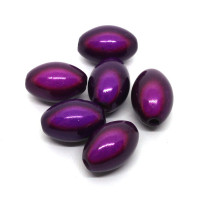 Perles magiques olives violet foncé 14mm