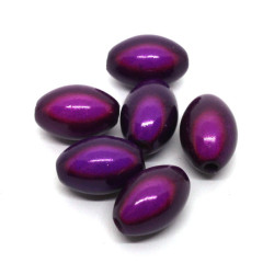 Perles magiques olives violet foncé 14mm