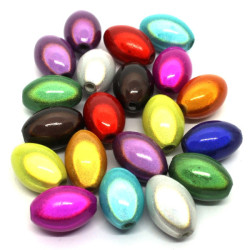 20 Perles magiques olives 14mm assortiment