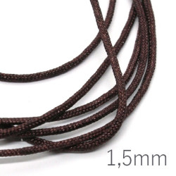 Cordon nylon tressé 1,5mm marron
