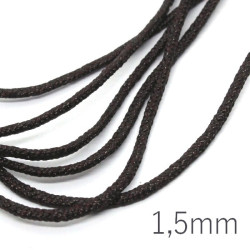 Cordon nylon tressé 1,5mm marron foncé