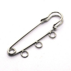 Support broche épingle à kilt vieil argent 3 anneaux 50mm