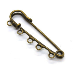Support broche épingle à kilt bronze 50mm 5 anneaux
